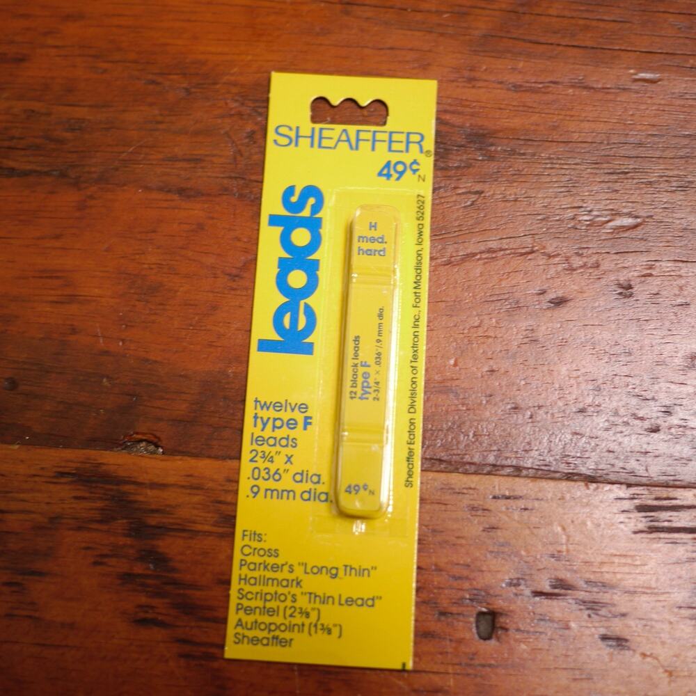 12 Vintage NEW Deadstock SHEAFFER Type F Pencil Leads HB Medium Hard 2.34”x.036”
